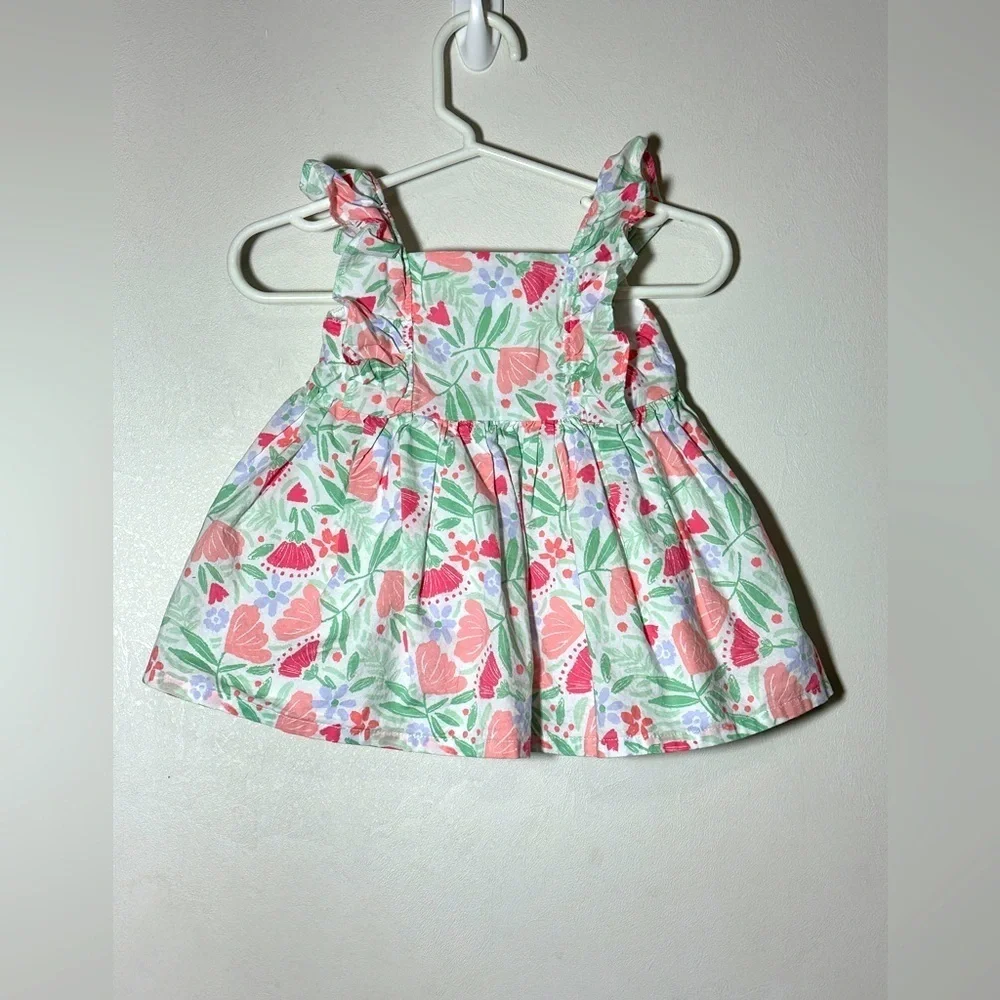 Carters Spring Floral Baby Sundress with Ruffle Straps 100% Cotton 0-3 months